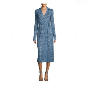 Diane Von Furstenberg Silk Wrap Midi Dress Size 8